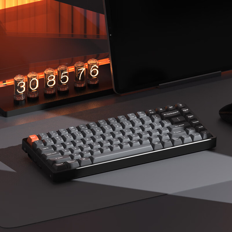 keychron渴创 K2Max 机械键盘  无线三模键盘 客制化键盘 Mac蓝牙键盘 QMK/VIA开源改键 适配游戏办公 黑色 K2Max 不可插拔 白光 茶轴