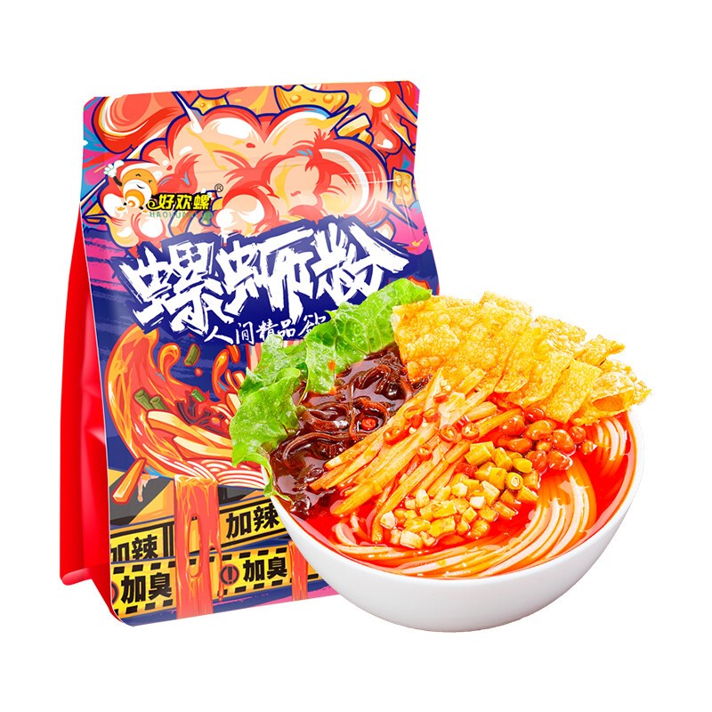 好欢螺螺蛳粉（水煮型）广西柳州特产 方便速食粉丝米线 加辣版400g 5包