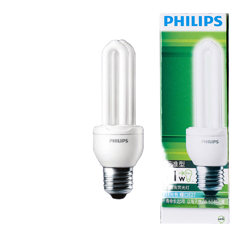 �����֣�PHILIPS��2U����ɫ���ܵ�������E27���ݿڼ�������U�ͳ����չ�ƹ� ��E27-2U��11W-�׹�6500K