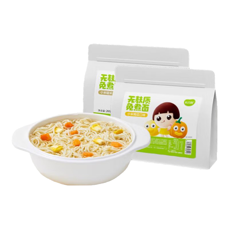 佑兒圓波波免煮面兒童方便面免煮200g即食面速食面條獨(dú)立無麩質(zhì)生產(chǎn)線 小米南瓜味