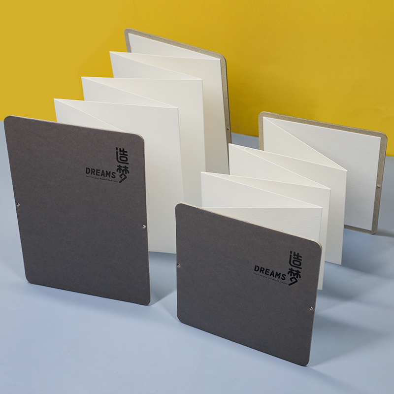 记忆印象 300g全棉中粗水彩风琴本水彩绘画本棉浆涂鸦空白画画本图画本折页折叠本1米绘画本 长方形+正方形套装