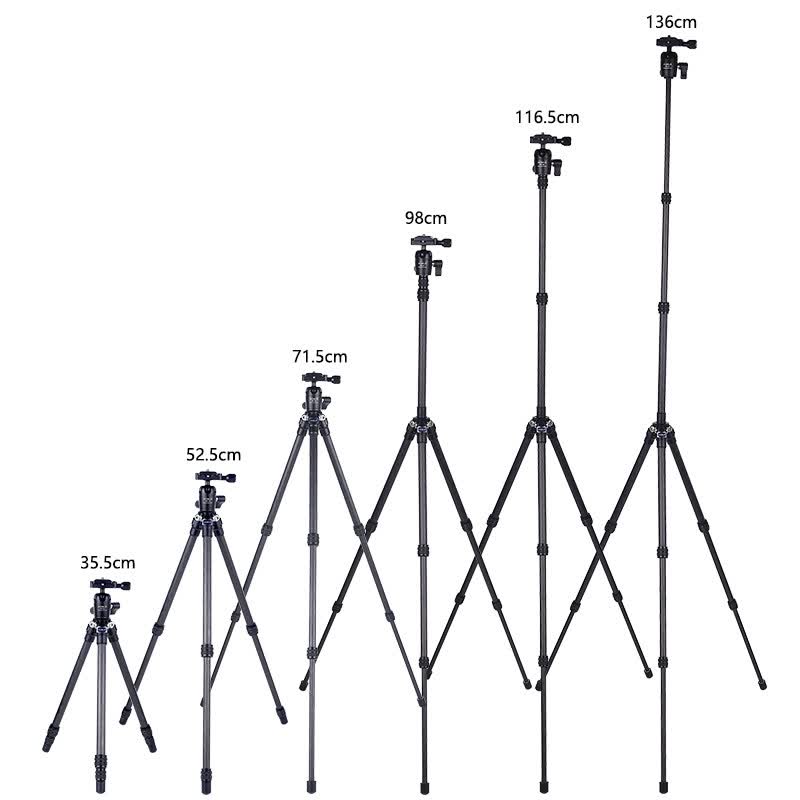 奥咔（AOKA） 碳纤维便携轻型单反 微单三脚架三角架 手机拍照自拍户外摄影 【CMP163CL+KB20云台+中轴+手机夹】 佳能 尼康 索尼 富士相机专用