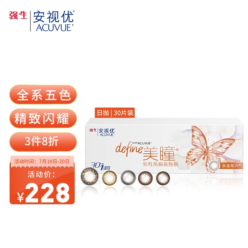 强生(Johnson)安视优新美瞳彩色隐形眼镜-价格走势及选择指南