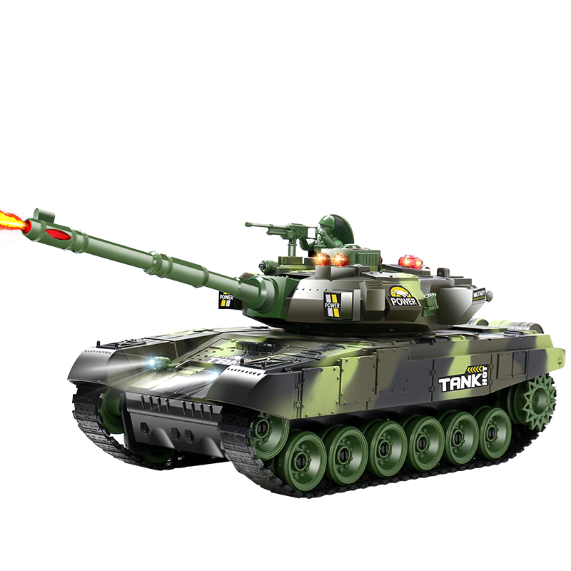 JJR/C 儿童玩具遥控车大型坦克玩具汽车 履带式越野2.4G对战男孩玩具坦克车军事仿真模型 3-6岁宝宝早教玩具