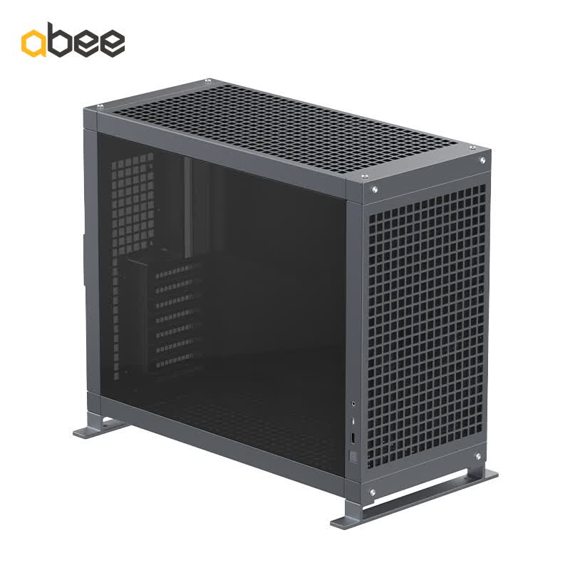 abeeABEE PIXEL TWO 全铝玻璃侧板机箱 双360冷排 支持E-ATX主板 5090 像素拼图/CNC精雕工艺/垂直布局 PIXEL TWO 钛灰色（玻璃侧板）
