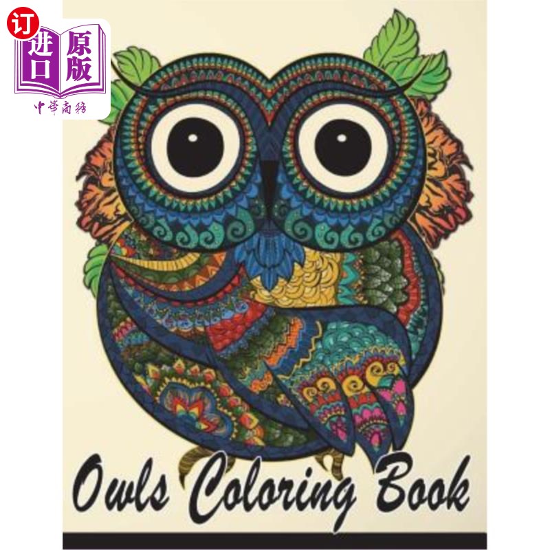 owls doodle detail animals coloring book teenagers 猫头鹰涂色书