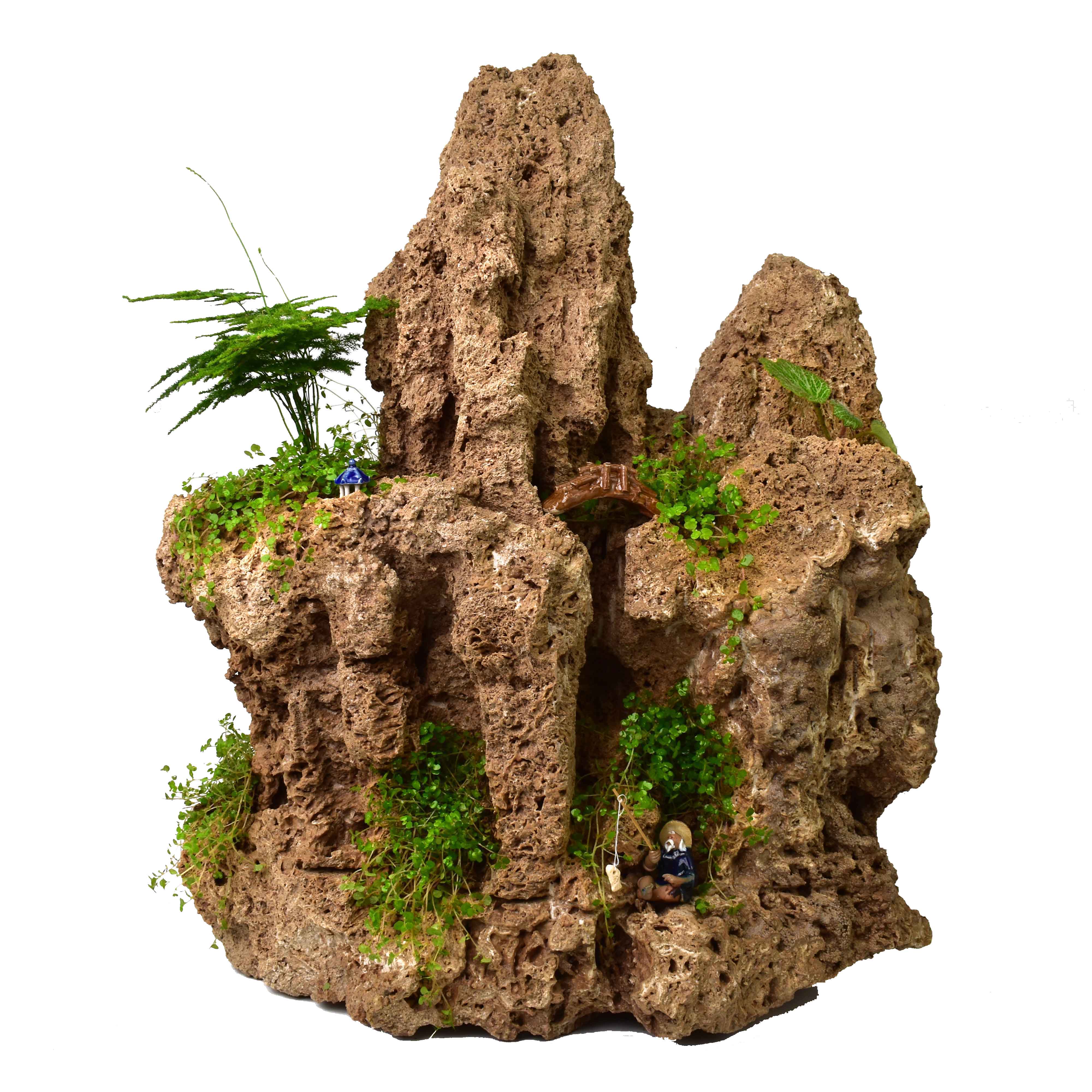 甲门(jiamen)精品吸水石假山盆景天然上水石奇石景观鱼缸造景材料奇石