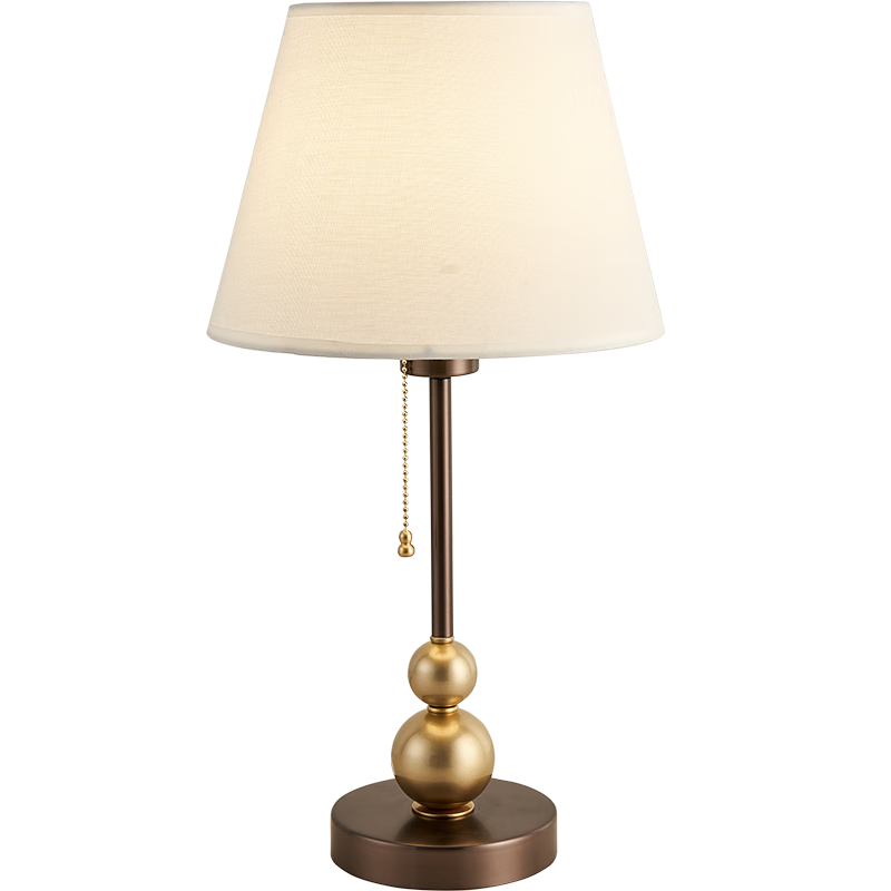 帝拿輕奢臥室床頭柜燈美式鄉(xiāng)村復(fù)古裝飾臺(tái)燈簡(jiǎn)約書房主臥燈飾 T3812 臺(tái)燈（直徑25*H48cm）