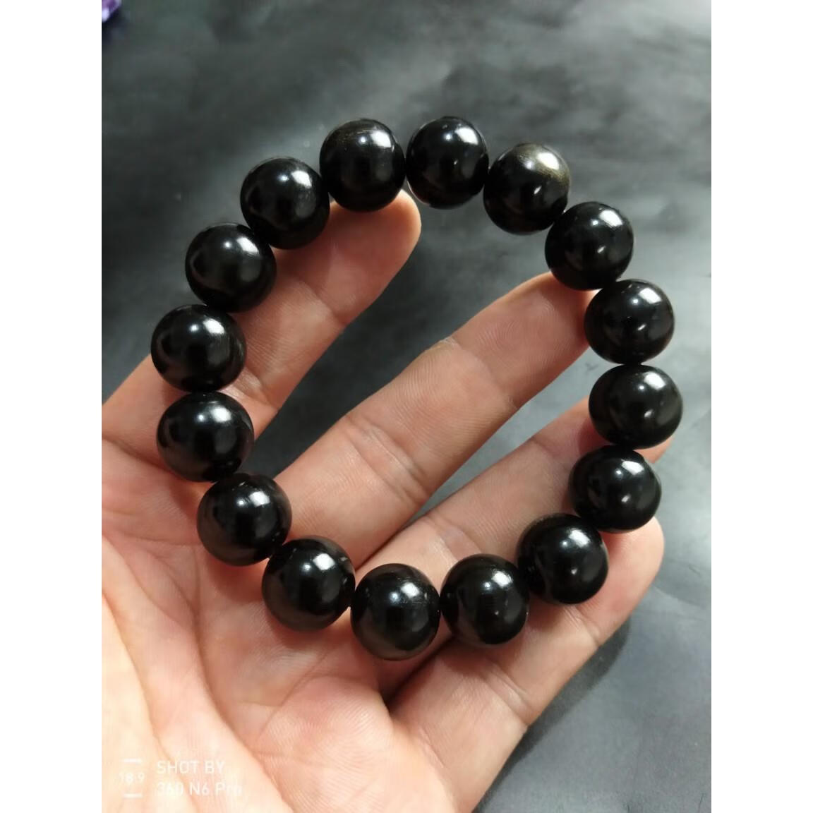 黛诗琳  dsl天然黑驴蹄子驴蹄子 天然黑驴蹄子手串 配饰 手链14mm民俗