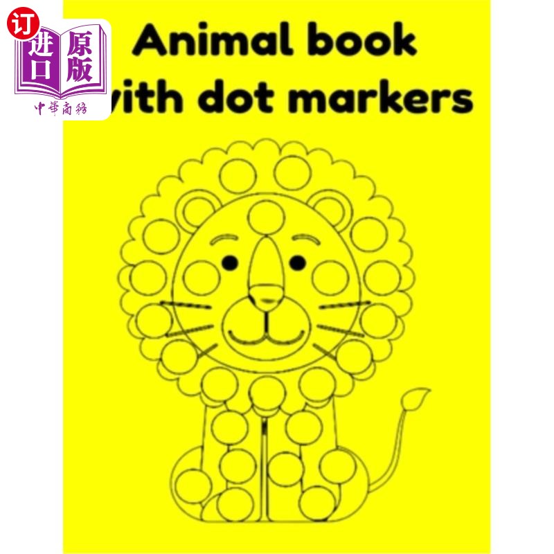 海外直订animal book with dot markers 带点标记的动物书