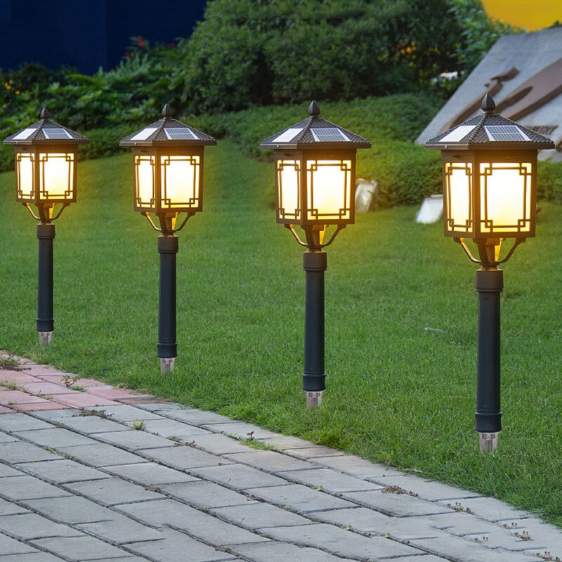 千岳（QIANYUE）太陽(yáng)能燈戶外庭院燈led小區(qū)防水草地?zé)舻夭迨郊矣没▓@別墅草坪燈 高款71cm/太陽(yáng)能/地插式