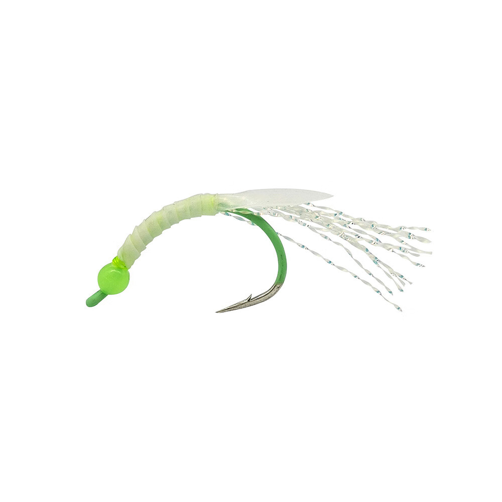blf852夜光海钓黄鱼钩海钓路亚假饵毛钩串钩飞蝇渔具用品 夜光绿(单枚