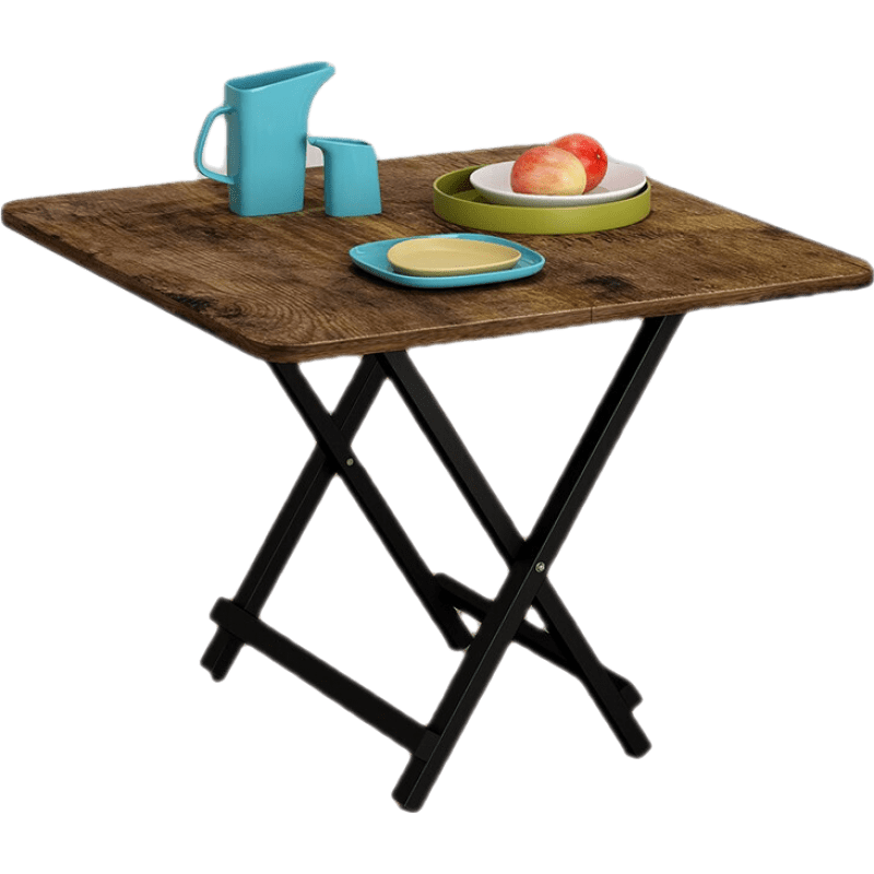 索尔诺 可折叠桌子 餐桌家用 小型桌子 摆摊户外简易饭桌 租房便携吃饭小方桌 简约便捷收纳桌 黑色支架+脏面板小号款【60*40*39cm】