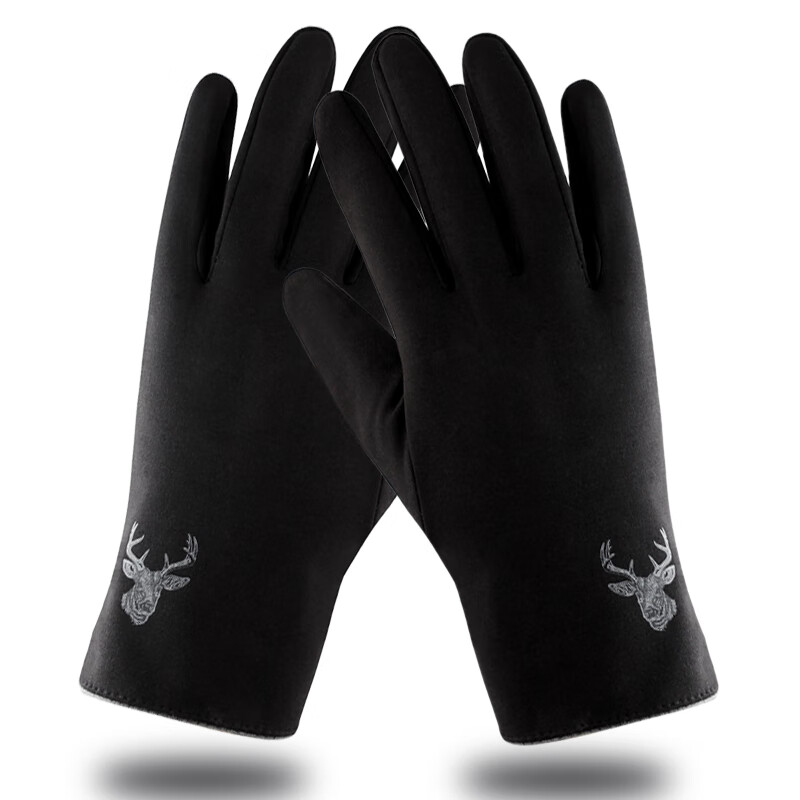 火炬人男士秋冬季手套保暖触屏手套户外骑行手套开车手套H3040黑色