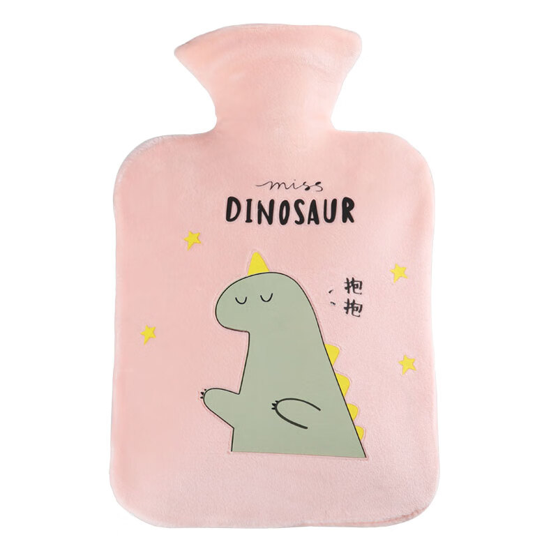 加厚防爆2024新款热水袋 小号中号大号大容量 橡胶注水暖肚子热敷 灰色抱抱龙 中号1000ml【暖手+暖肚+暖腰】