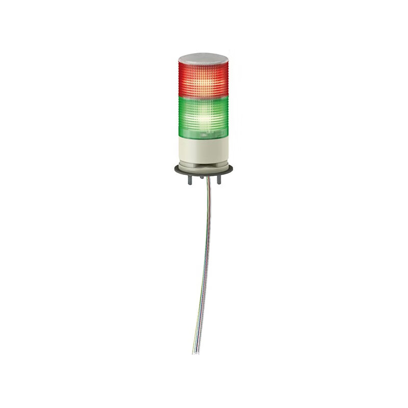 施耐德电气2层信号灯柱和报警器 红/绿 LED 常亮 24VAC/DC 60mm 有蜂鸣器 基座安装 XVGB2SW