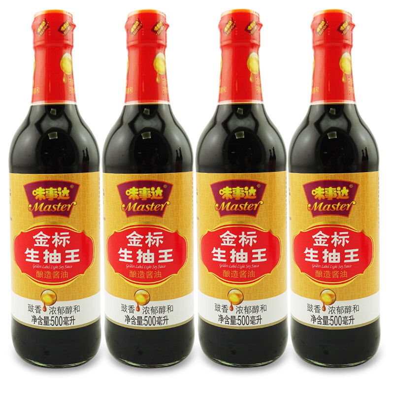 广东免由 味事达酱油500mlx4瓶装香菇调料调味品烹饪凉拌汁广东粤师傅