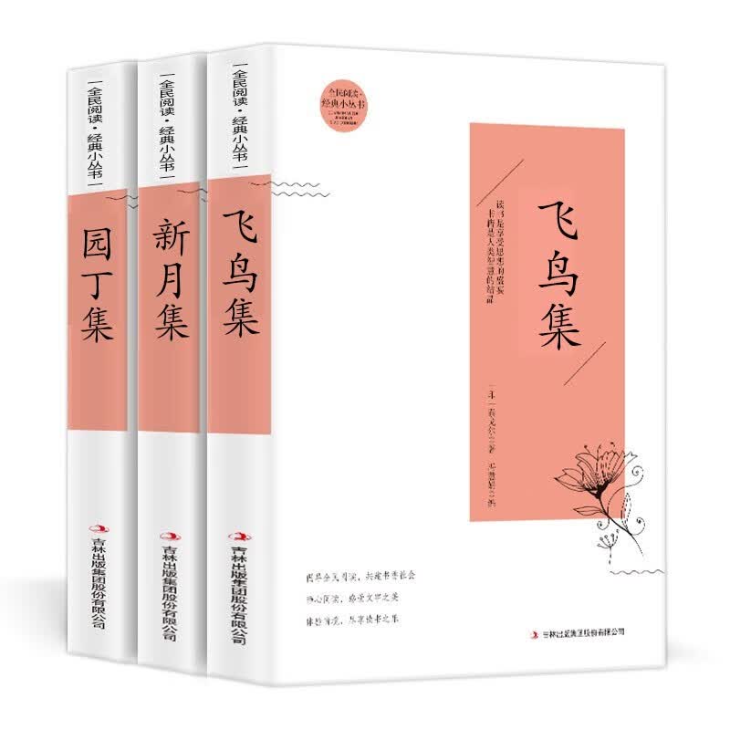 全套3本泰戈尔诗选诗集飞鸟集+新月集+园丁集中英文对照双语版双色插图诗词书籍 飞鸟集+新月集+园丁集