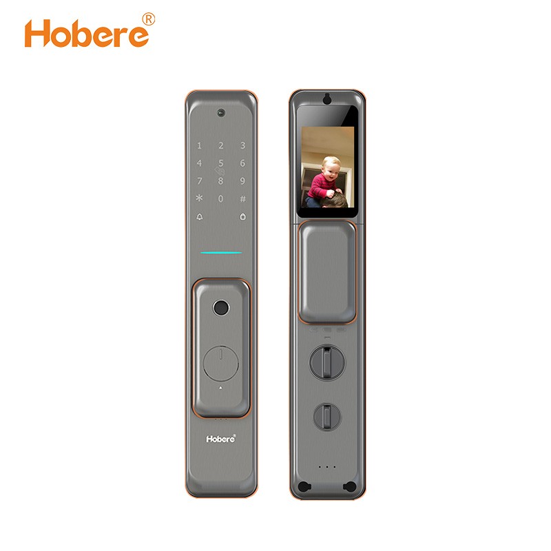hobere 全自动指纹猫眼锁 f8d 弘博汇 f8d 家用智能锁 防盗门锁 全