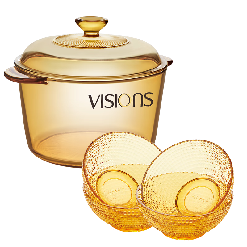 VISIONS 康宁 3.2升汤锅和8头玻璃餐具套装