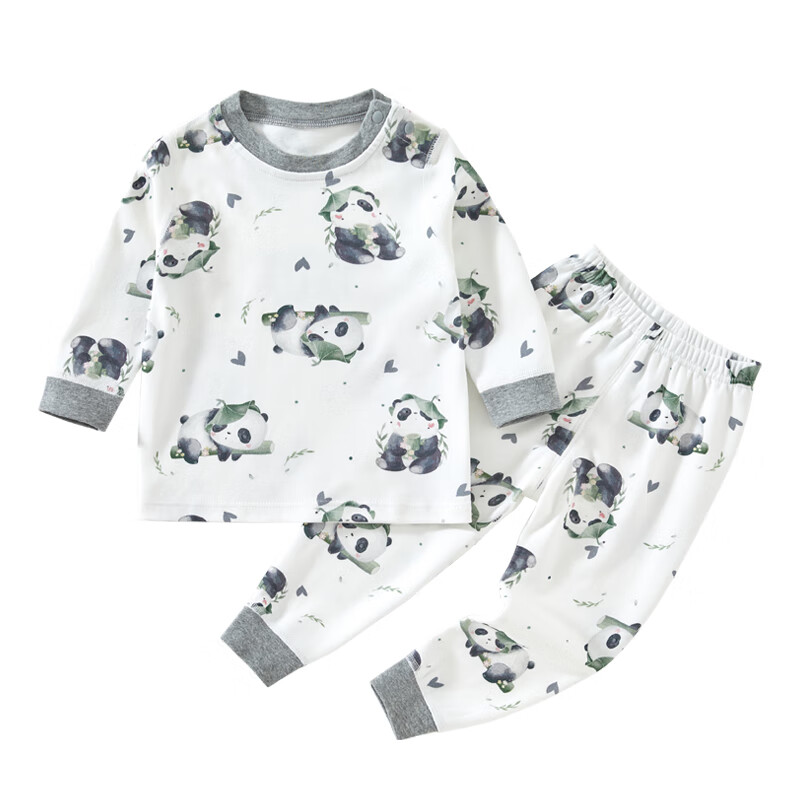 贝肽斯儿童冬季纯棉秋衣秋裤套装婴儿睡衣连体衣男女童家居服新款 恐龙精灵 【5A抗菌】 90 cm