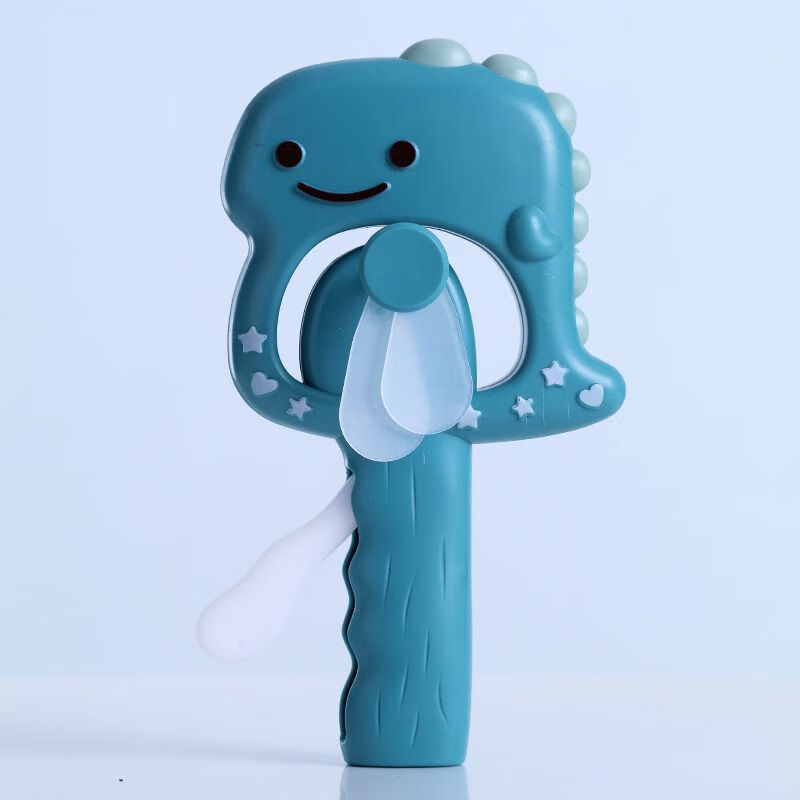 手动小型网红儿童风扇手压手摇学生便携 恐龙新款扇叶【深绿色】1个