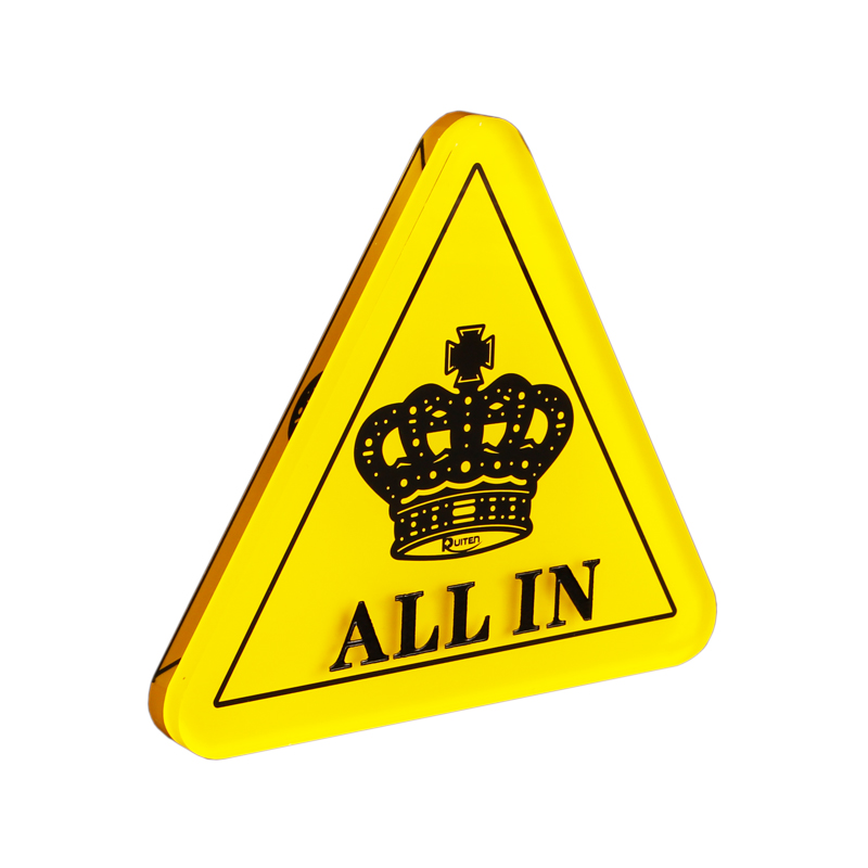 扑克世界亚克力allin双面德州扑克筹码全押大小三角形皇冠桃心椭圆