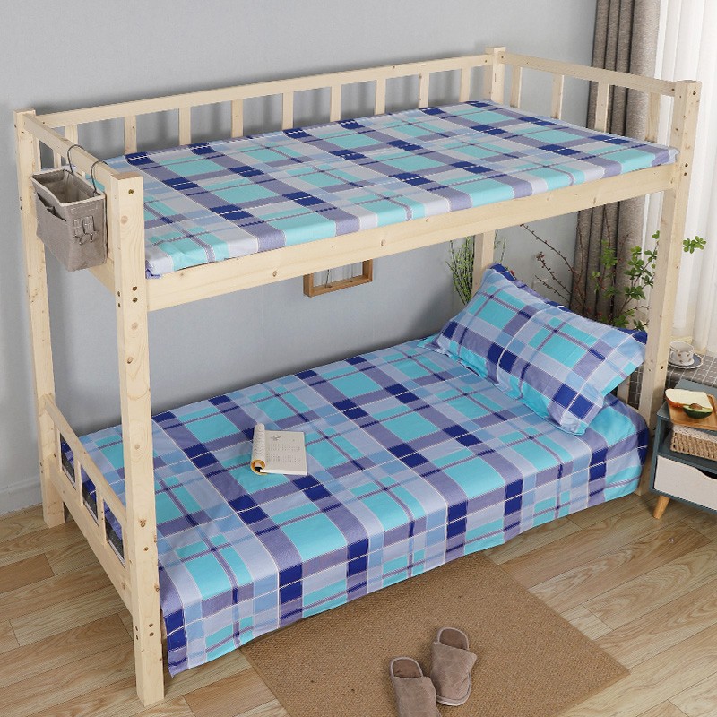 柳伊(liuei) 学校宿舍床单纯棉格子单人学生单件被单100全棉大学上