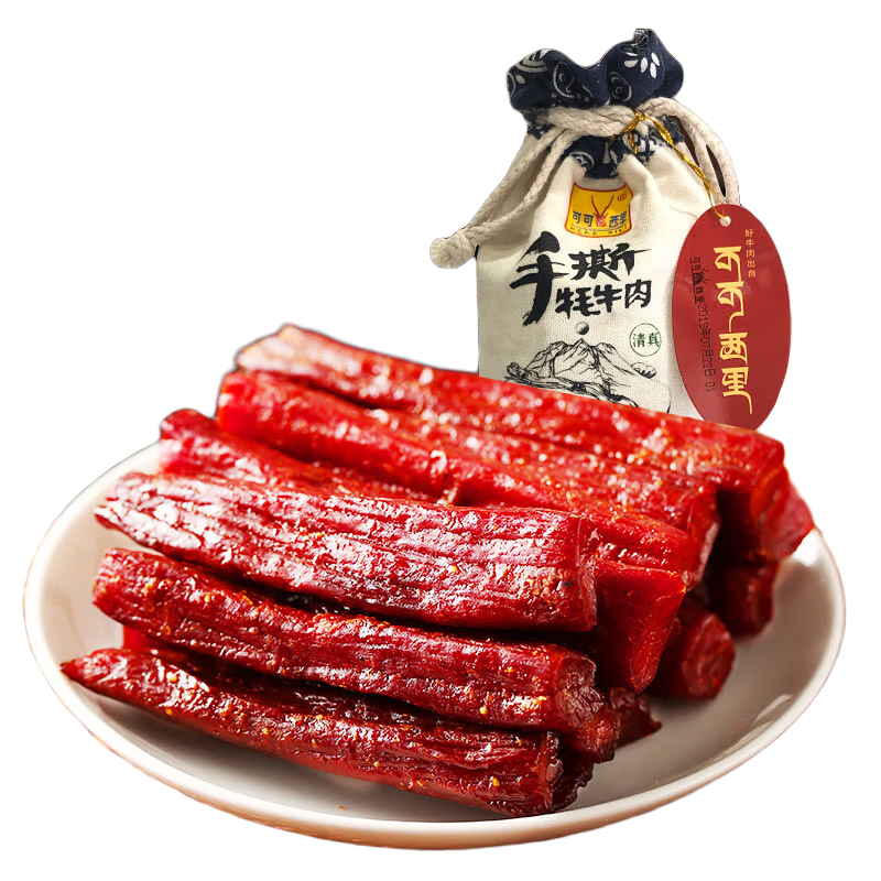 可可西里青海特產(chǎn) 青藏手撕牦牛肉干 布袋便攜獨立裝休閑零食200g袋裝小吃 1袋裝(五香味)