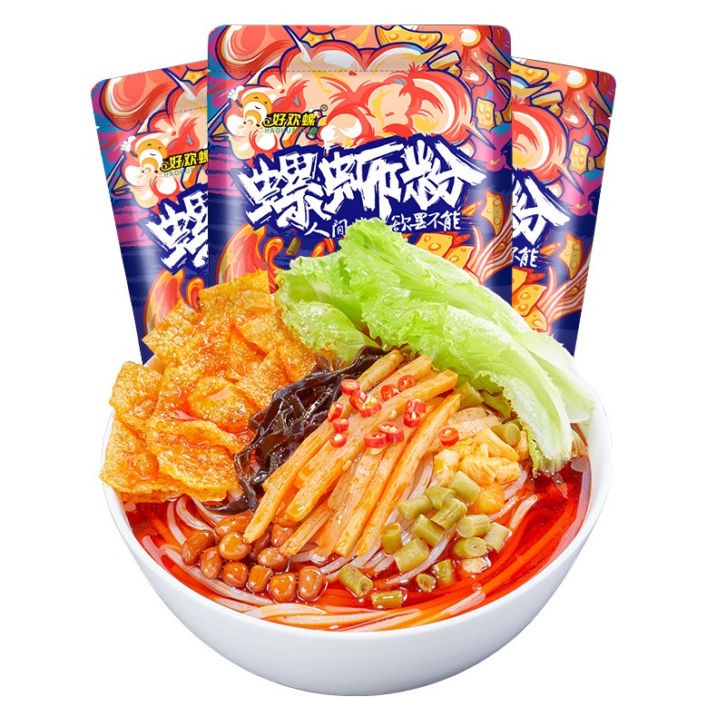 好欢螺（HAOHUANLUO） 加辣加臭螺蛳粉400g*3袋双倍腐竹酸辣柳州特产螺狮粉速食米粉 加臭加辣400g*3袋 加臭加辣怎么看?