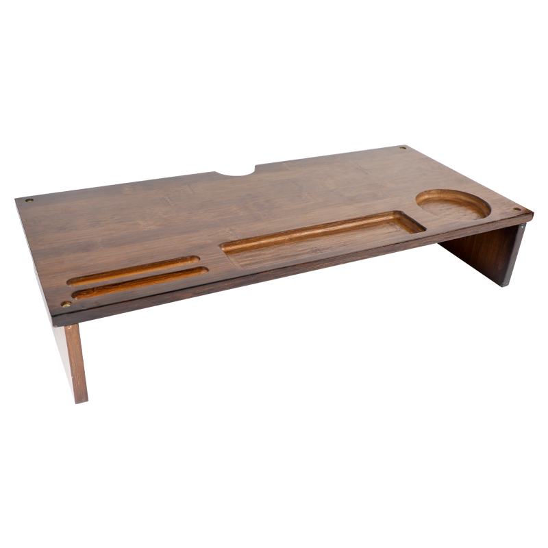 倍方 电脑显示器增高架 笔记本电脑支架 桌面置物架 显示器支架 底座键盘收纳架散热架胡桃木色单层4085