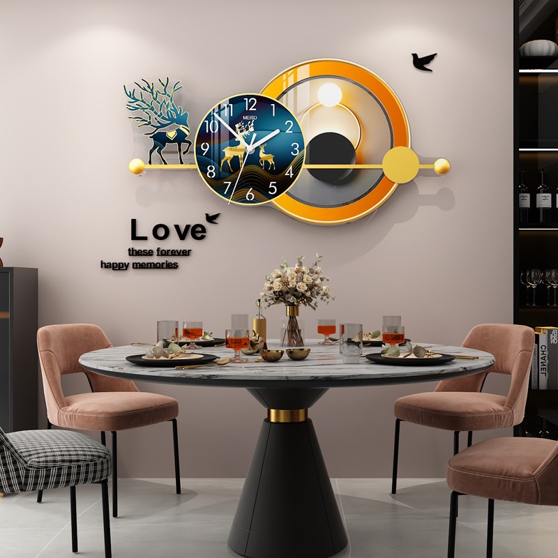 美世达钟表挂钟客厅家用时尚现代简约创意时钟挂墙大气装饰钟 大号