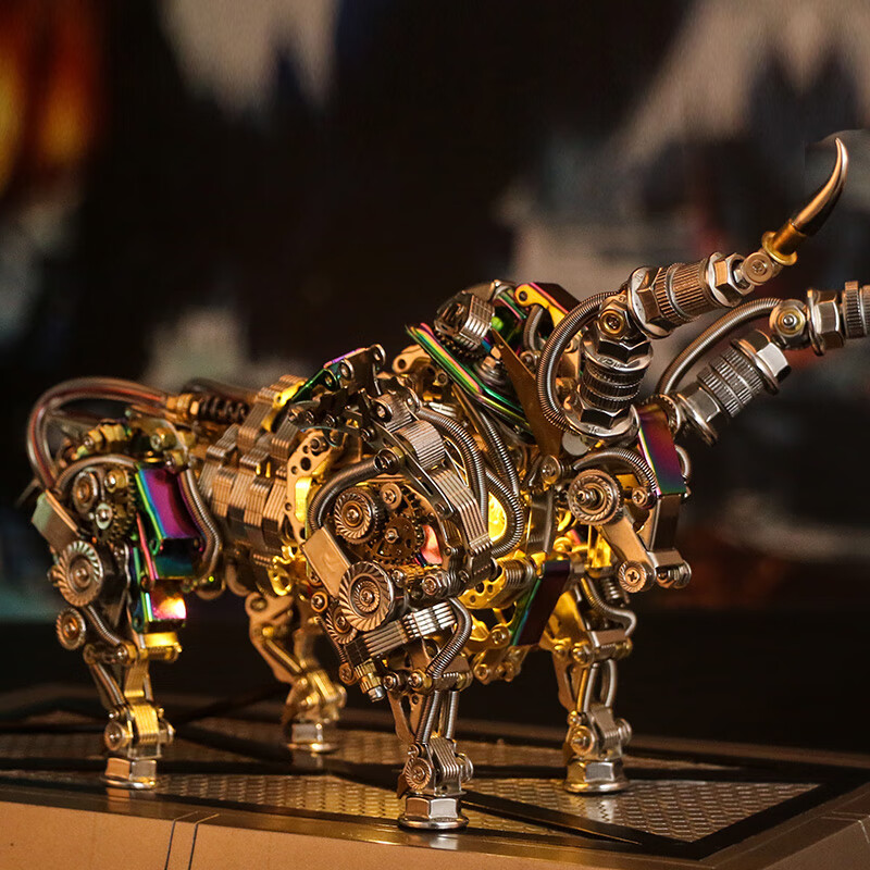 金属拼装玩具大童成年精密机械牛模型14岁男孩积木大人高难度 牛气冲