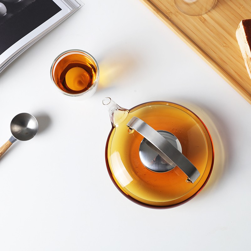 VIVA scandinavia玻璃沏泡茶壶围炉煮茶耐热玻璃分离茶壶可明火电陶炉加热550ml 一壶四杯/双层杯100ml