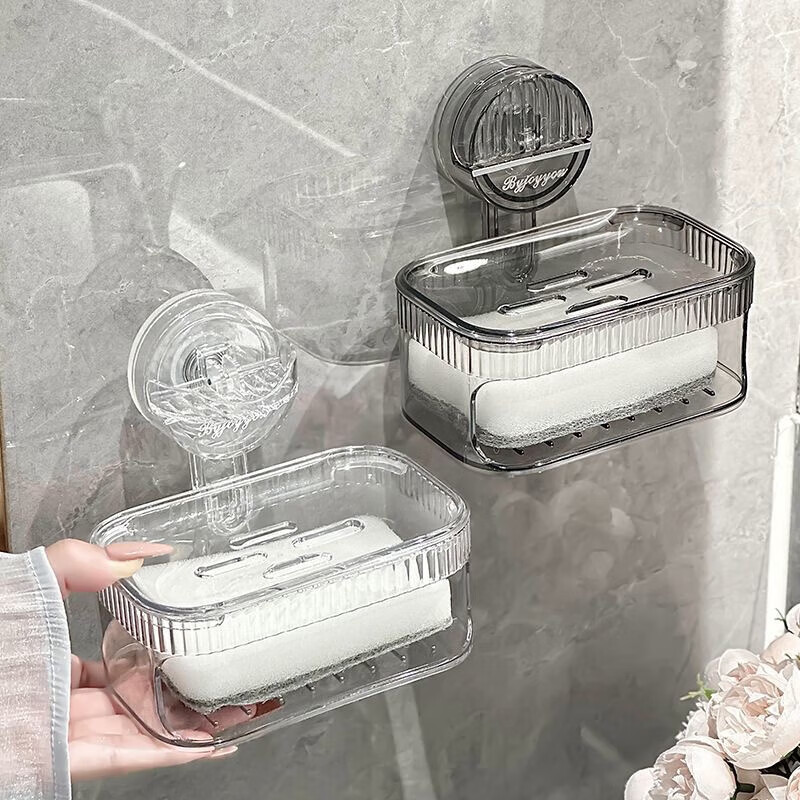 八海鸟吸盘肥皂盒浴室壁挂沥水免打孔卫生间香皂盒学生宿舍置物架