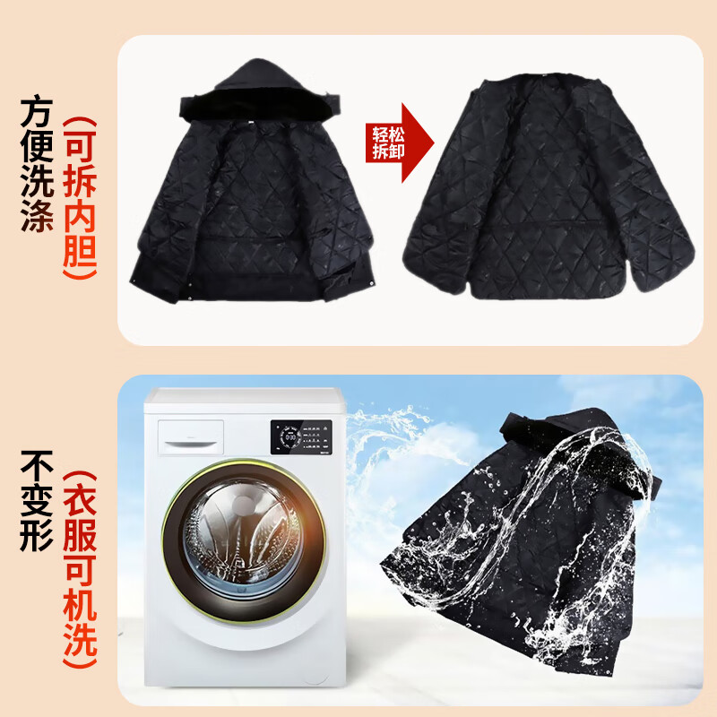 梦多福保安服冬装大衣棉袄保安棉服保安大衣防寒服冬季保安服 加长加厚反光条【京仓发】 XL(175)