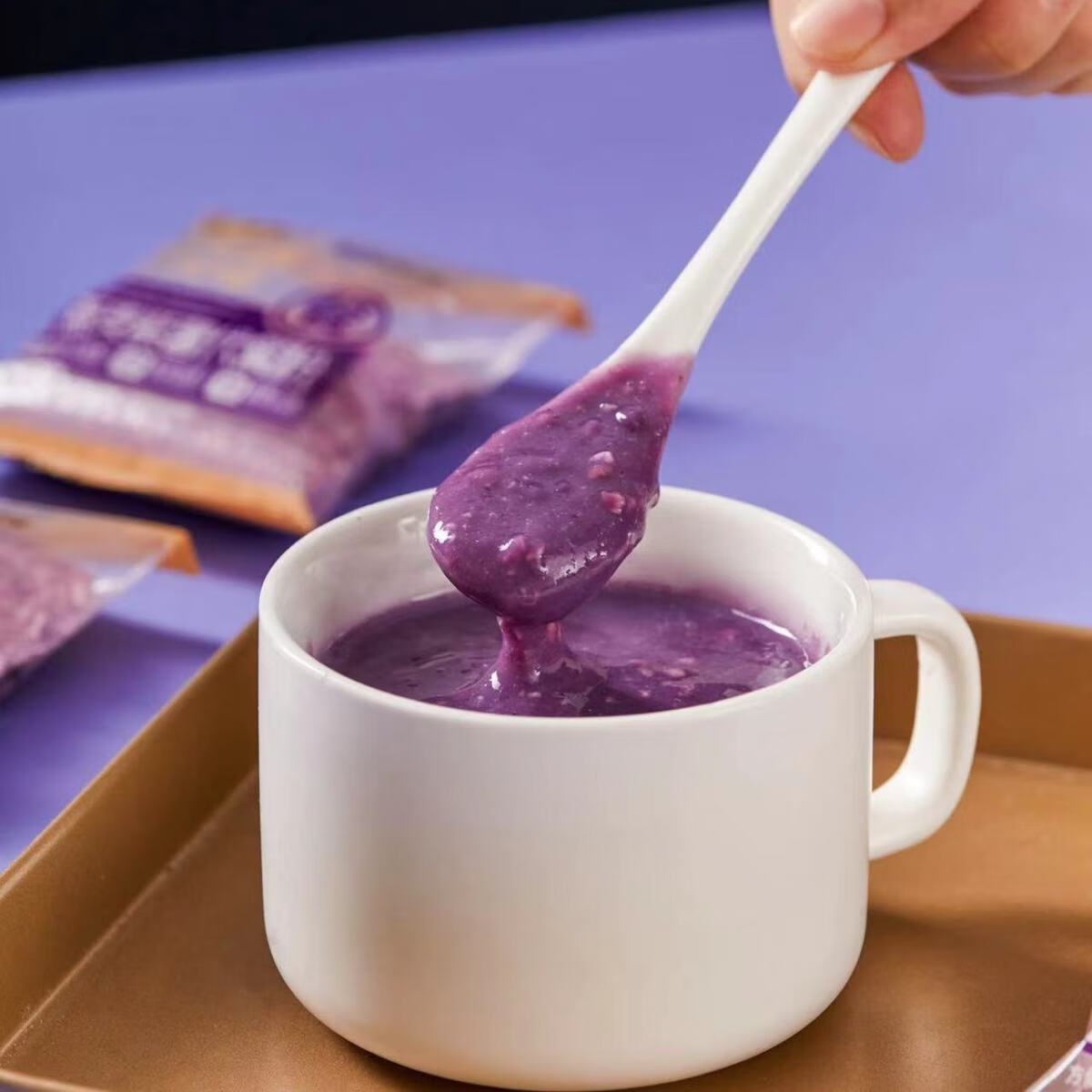 Derenruyu魔芋紫薯粉速溶冲饮即食早餐代餐紫薯独立包装零食 10包【约500g】 魔芋紫薯代餐粉