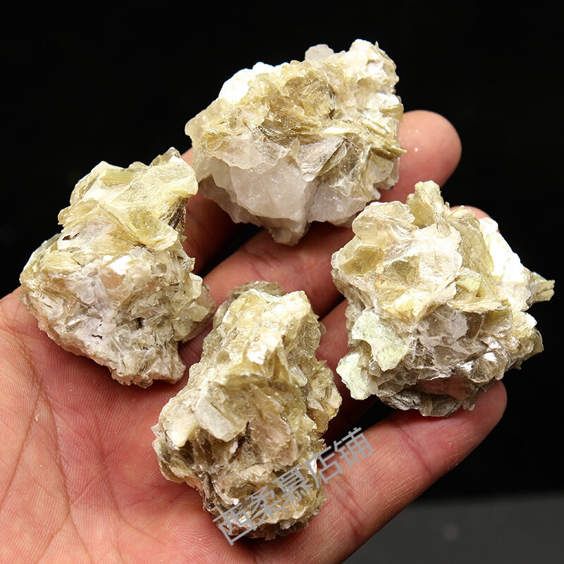 西柔慕 水晶碎石金云母原石矿石摆件标本教学2024 精装100克1-3个