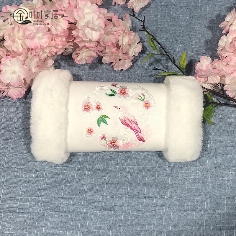 家小优网红复古暖手套袖加热筒汉服古风暖手筒套袖筒手捂子绣花加绒