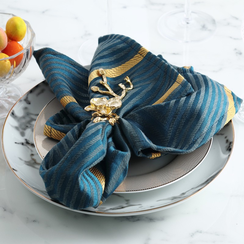 a&j home 西餐餐巾酒店餐巾扣布艺折花西餐巾欧式餐厅口布擦杯布餐桌