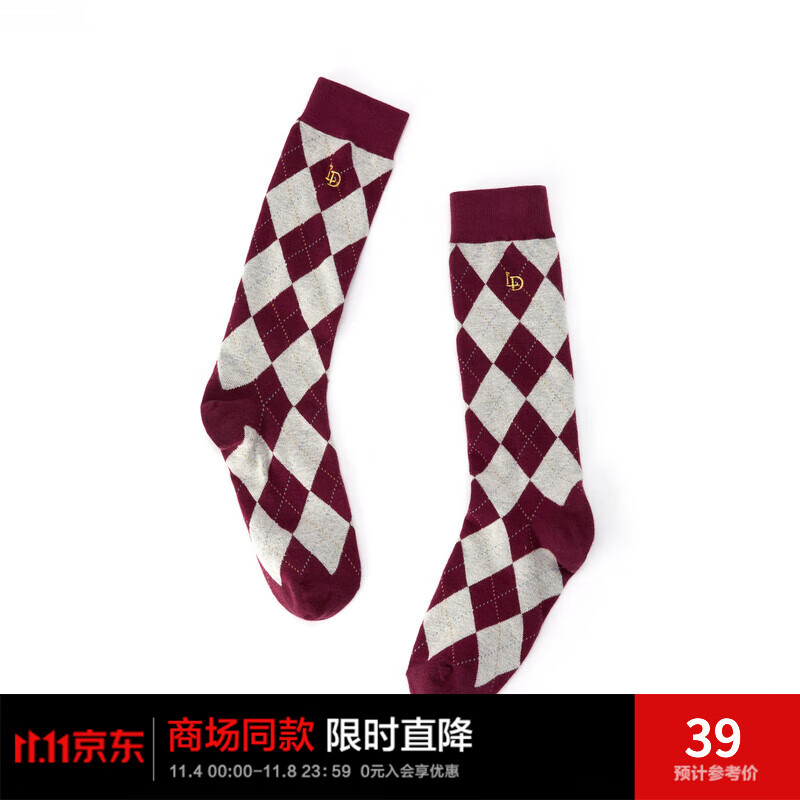 乐町商场同款2023年秋冬新款日系个性格纹小腿袜C2YGD4314 彩格 F使用感如何?