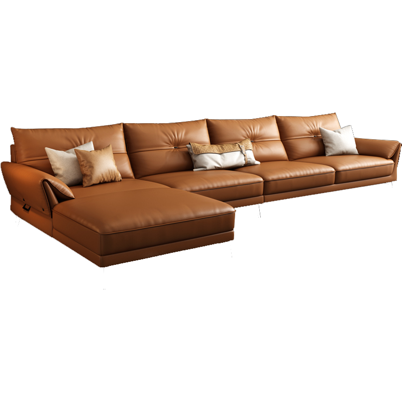 慕跃 纳帕皮贵妃组合北欧意式大小户型客厅极简转角乳胶皮艺沙发 单+双+贵妃位 单人+双人+贵妃【3.6米】适合大户型 意大利纳帕皮+SPA级舒适靠感+稳固承重不摇晃