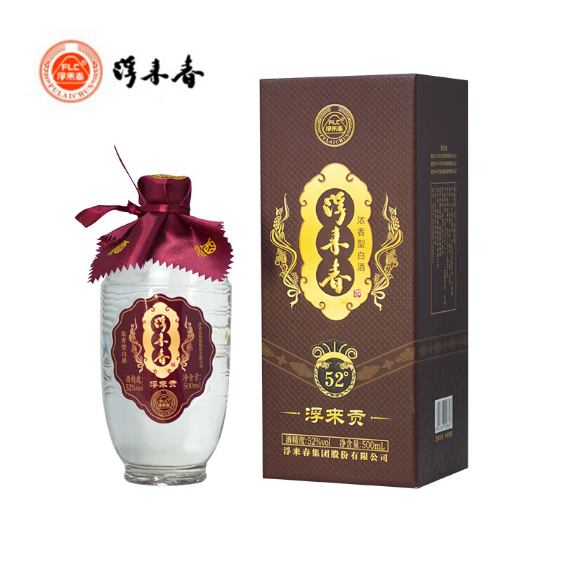 浮来春52度浓香型白酒纯粮优级酿造整箱6瓶山东老字号 52%vol 500ml 2