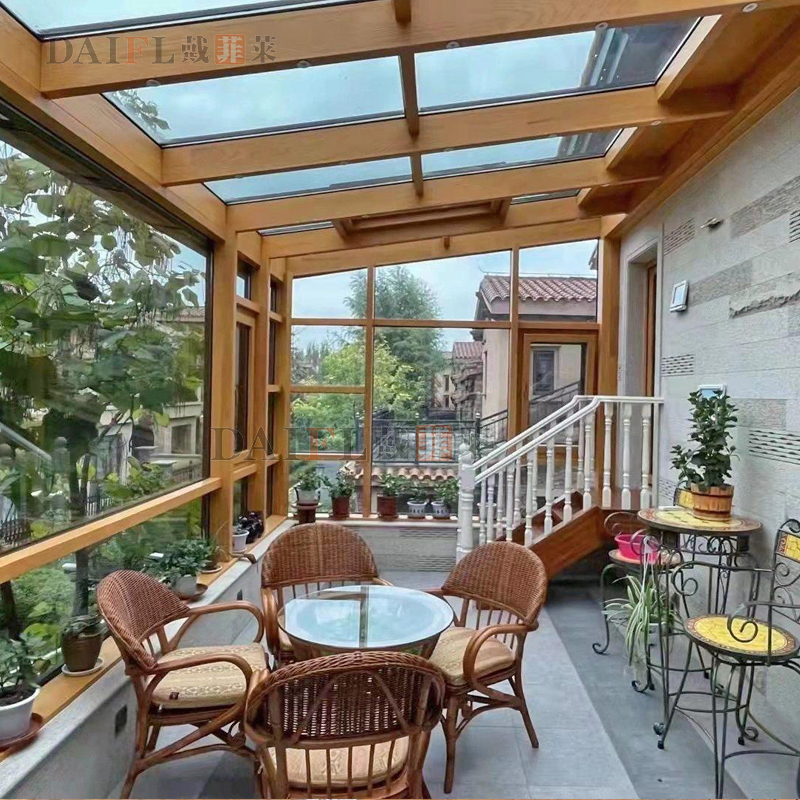 戴菲莱(daifl)铝包木阳光房断桥铝合金封阳台露台落地中空玻璃保温