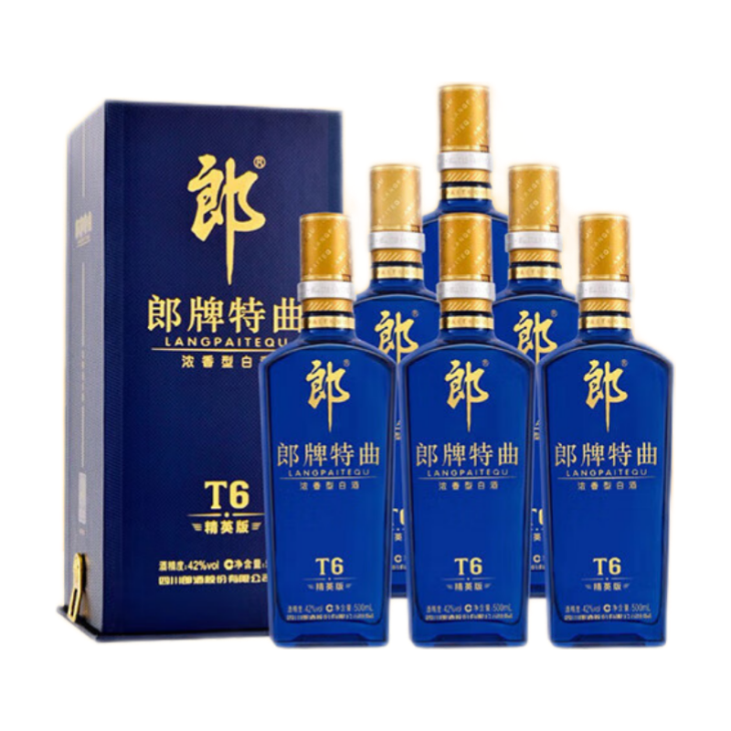 郎酒郎牌特曲T6 精英版白酒 42度 500mL 6瓶 浓香整箱装