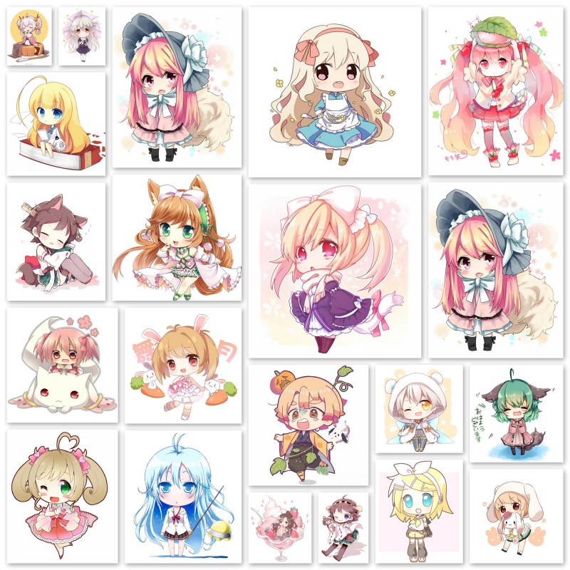 漫画人物临摹卡 少儿创意美术马克笔漫画动物人物临摹卡片范画手绘