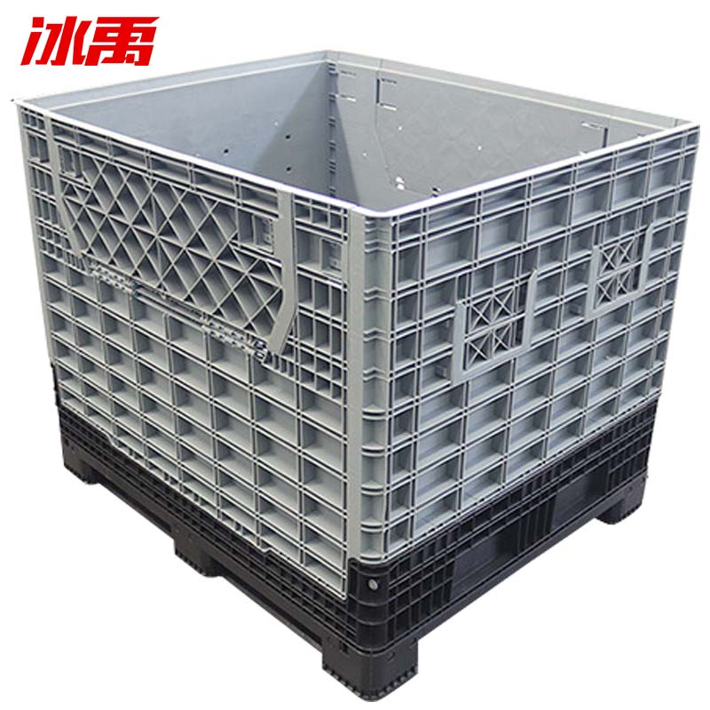 冰禹 bj-996 塑料卡板箱 加厚叉车托盘围板箱 折叠箱周转箱物流箱 120