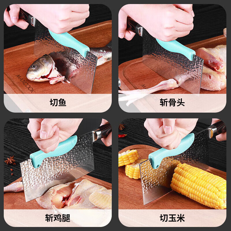 麟酷硅胶刀背拍刀器厨房切菜护手神器切骨省力不伤手护刀厨房小工具