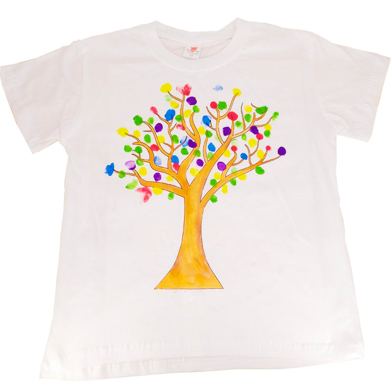 绘画t恤创意材料幼儿园儿童亲子手工制作diy手绘涂鸦文化衫纯白色