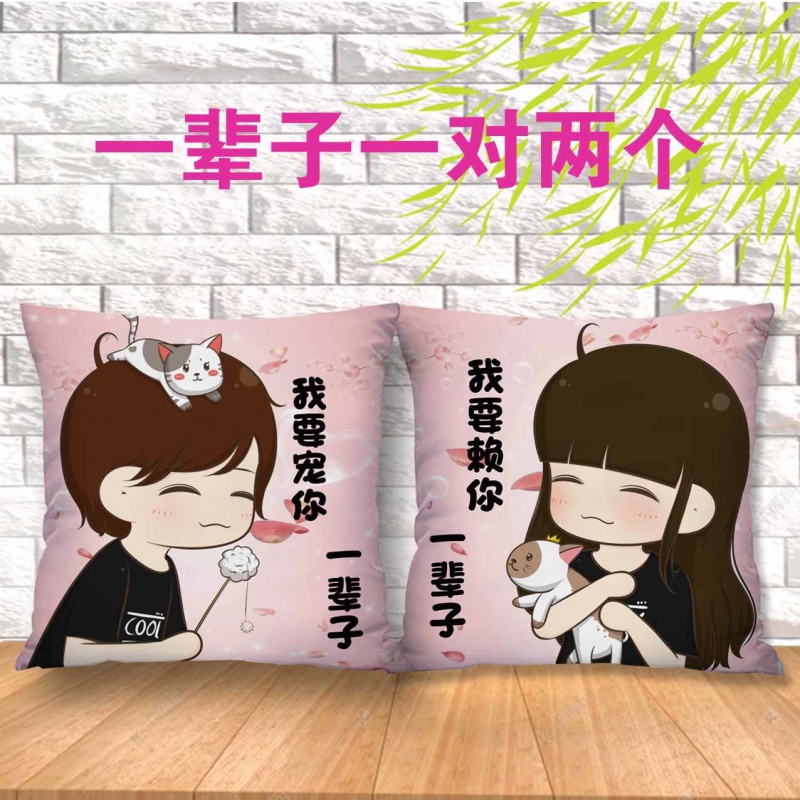 (一辈子)一对 45x45厘米(枕套 枕芯)